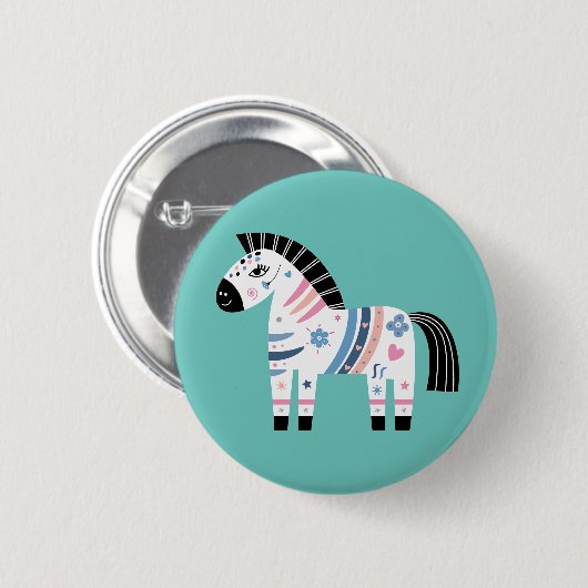 Zebra Ronde Button 5,7 Cm (Voorkant /achterkant)