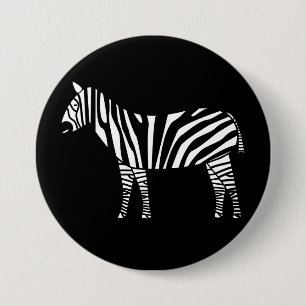 Zebra Ronde Button 7,6 Cm