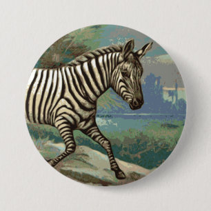Zebra Ronde Button 7,6 Cm