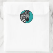 zebra. ronde sticker (Tas)