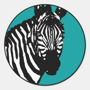 zebra. ronde sticker
