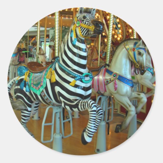 Zebra Ronde Sticker (Voorkant)