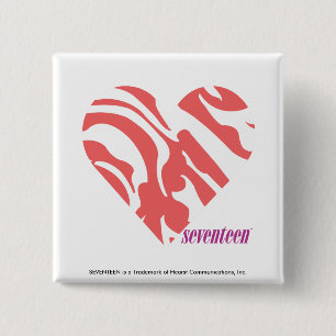 Zebra Roze 2 Vierkante Button 5,1 Cm