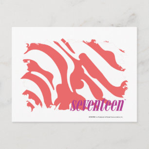 Zebra roze 4 briefkaart