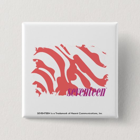 Zebra roze 4 vierkante button 5,1 cm (Voorkant)