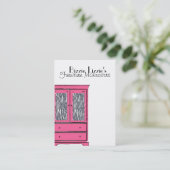 Zebra Roze Armoire Visitekaartje (Staand voorkant)