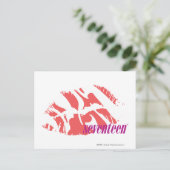 Zebra Roze Briefkaart (Staand voorkant)