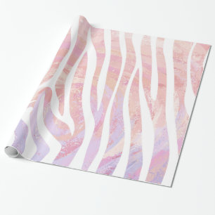Zebra roze en witte afdrukken cadeaupapier