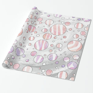Zebra roze en witte afdrukken cadeaupapier