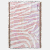 Zebra roze en witte afdrukken deken (Voorkant Verticaal)