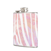 Zebra roze en witte afdrukken heupfles (Links)