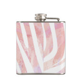 Zebra roze en witte afdrukken heupfles (Achterkant)