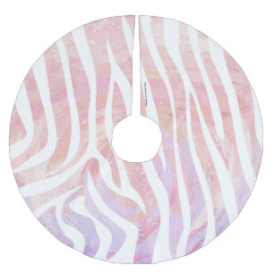 Zebra roze en witte afdrukken kerstboom rok