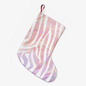 Zebra roze en witte afdrukken kleine kerstsok (Voorkant (Hangend))