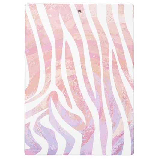 Zebra roze en witte afdrukken klembord (Achterkant)