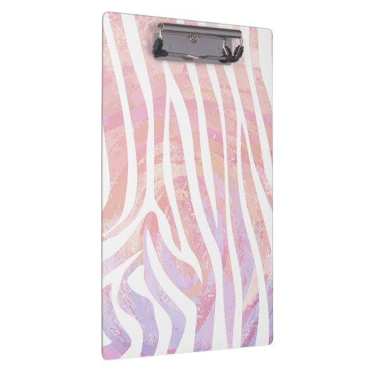 Zebra roze en witte afdrukken klembord (Rechts)