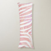 Zebra roze en witte afdrukken lichaamskussen (Voorkant Verticaal)