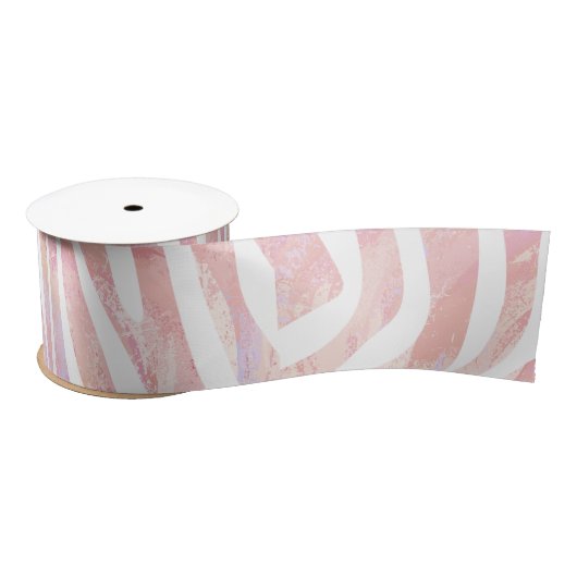 Zebra roze en witte afdrukken lint (Spoel)