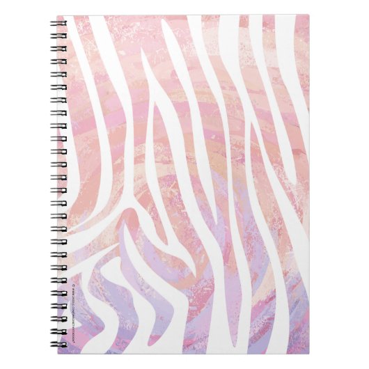 Zebra roze en witte afdrukken notitieboek (Voorkant)