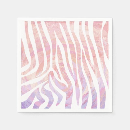 Zebra roze en witte afdrukken servetten (Voorkant)