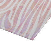 Zebra roze en witte afdrukken snijplank (Hoek)