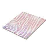 Zebra roze en witte afdrukken tegeltje (Zijkant)
