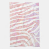 Zebra roze en witte afdrukken theedoek (Verticaal)
