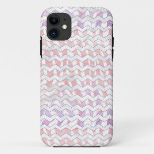 Zebra Roze en witte Chevron iPhone 11 Hoesje