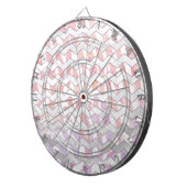 Zebra Roze en witte Chevron Dartbord (Voorkant Rechts)