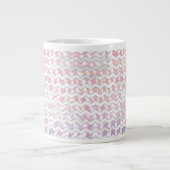Zebra Roze en witte Chevron Extra Grote Mok (Voorkant)