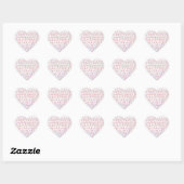 Zebra Roze en witte Chevron Hart Sticker (Vel)