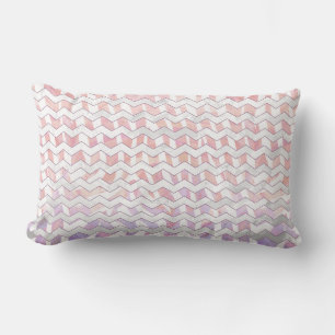 Zebra Roze en witte Chevron Kussen