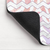 Zebra Roze en witte Chevron Muismat (Hoek)