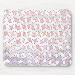 Zebra Roze en witte Chevron Muismat