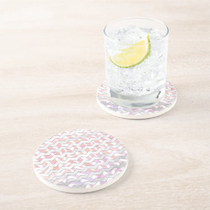 Zebra Roze en witte Chevron Zandsteen Onderzetter