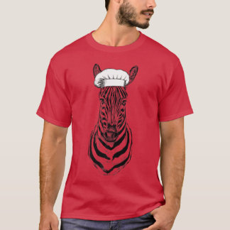 Zebra Safari Animal Chef Funny Cooking Cook Wildli T-shirt