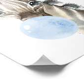 Zebra, Safari, Blue Bubble Gum, Boy Nursery Poster (Hoek)