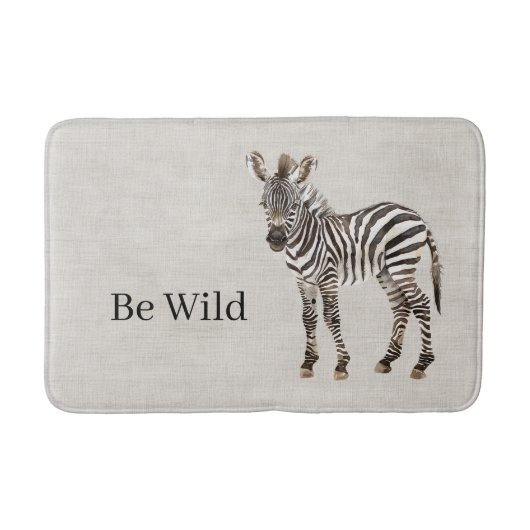 Zebra Safari Dier Nep Linnen Badmat (Voorkant)