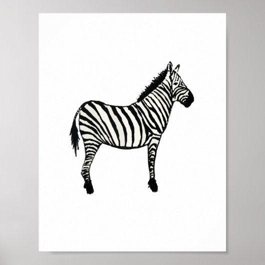 Zebra Safari Dieren Schilderij Poster (Voorkant)