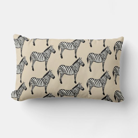 Zebra Safari Dierenschildering Print Kussen (Voorkant)