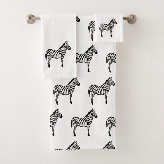 Zebra Safari Painting Bath Towel Set Bad Handdoek (Insitu)