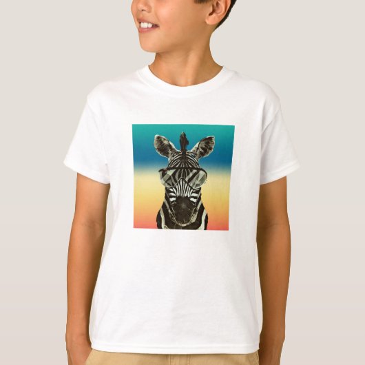 Zebra Safari Zebra met Shades Cool Zoo Animal T-shirt (Voorkant)