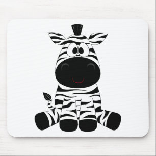 Zebra Schattig Dier Strepen Jungle Safari Whimsica Muismat