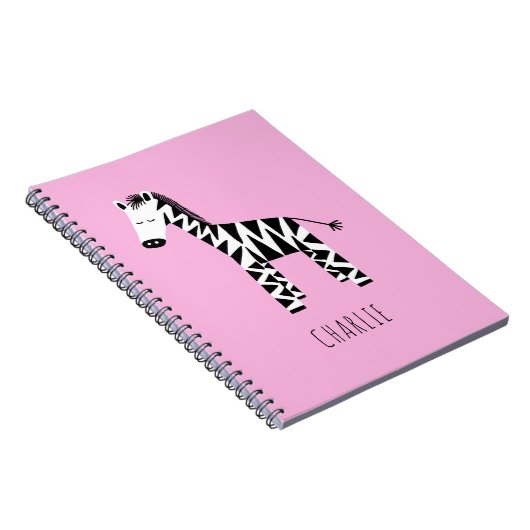 Zebra schattige kinderen notitieboek (Rechterzijde)