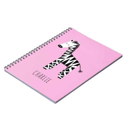 Zebra schattige kinderen notitieboek (Linkerzijde)