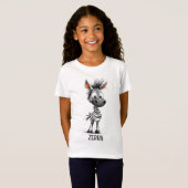 Zebra-schets T-shirt (Voorkant volledig)
