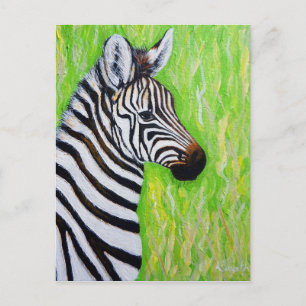 Zebra schilderen briefkaart