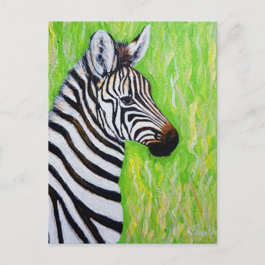 Zebra schilderen briefkaart (Voorkant)