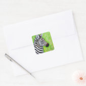 Zebra schilderen vierkante sticker (Envelop)