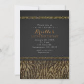 Zebra Sequins Sparkle Glam Chic Party Invitation (Devant)
